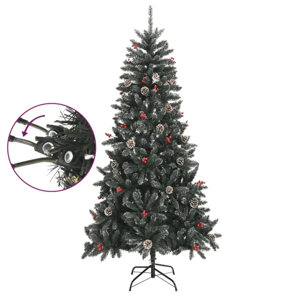 Árvore de Natal artificial com suporte 210 cm PVC verde