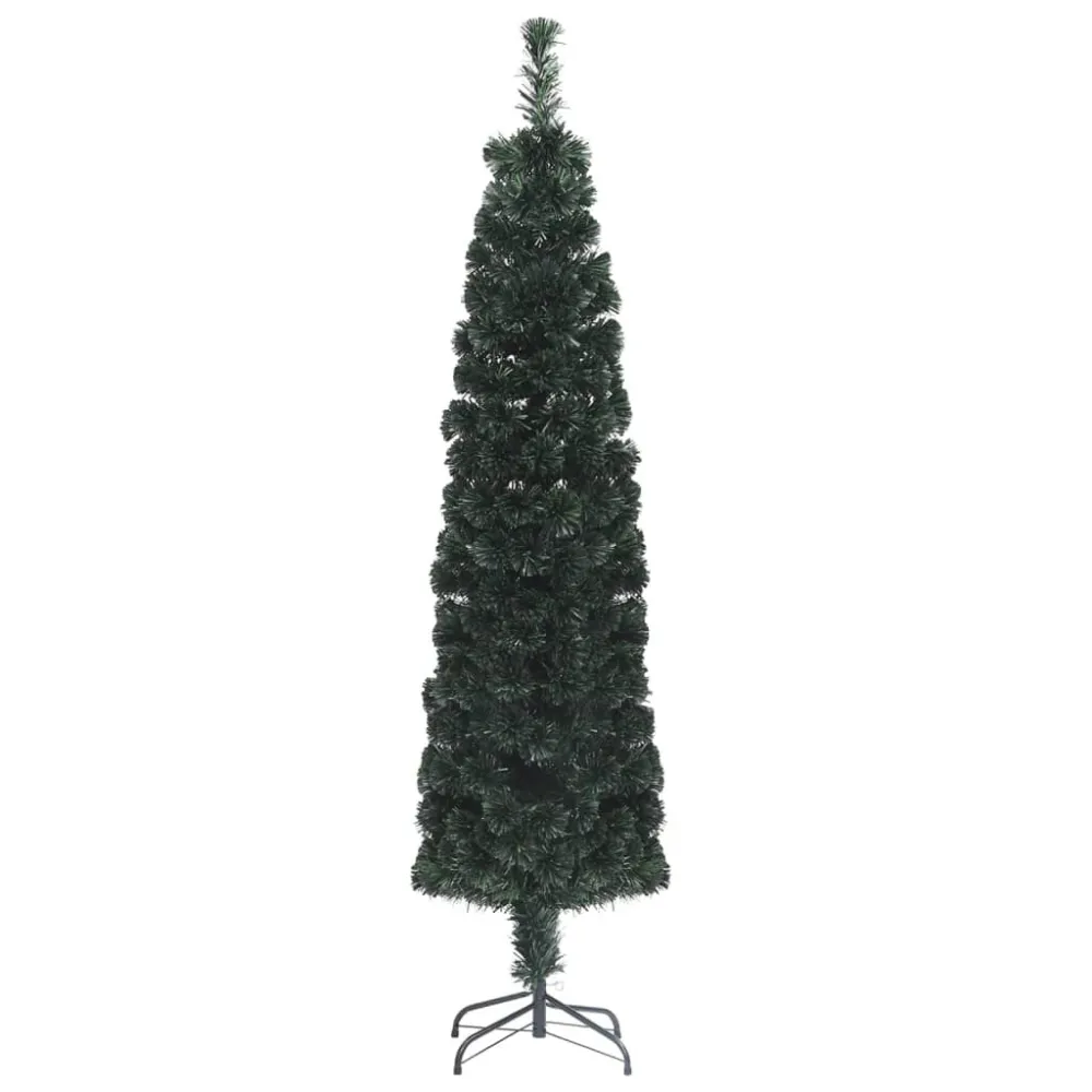 Árvore de Natal artificial fina c/ suporte 120 cm fibra ótica