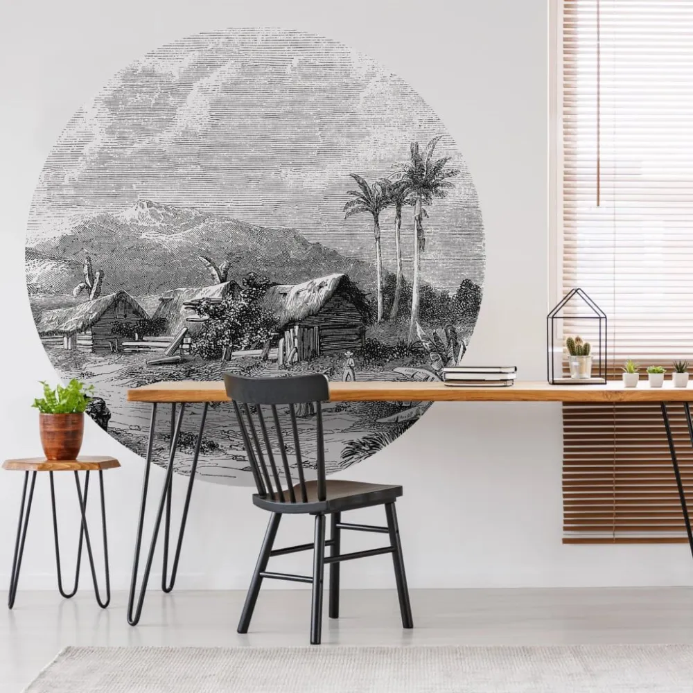 WallArt Okrągł fototapeta Landscape Guadeloupe, 190 cm