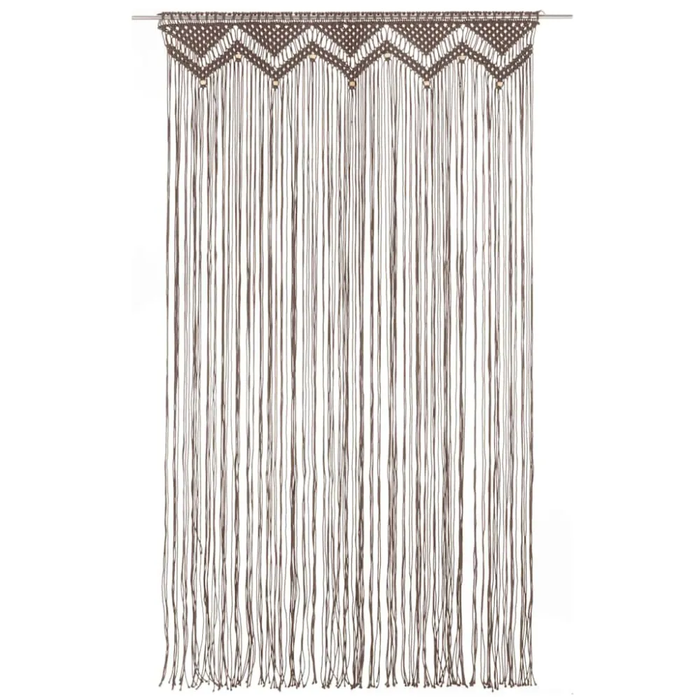 Zasłona z makramy, kolor taupe, 140 x 240 cm, bawełna