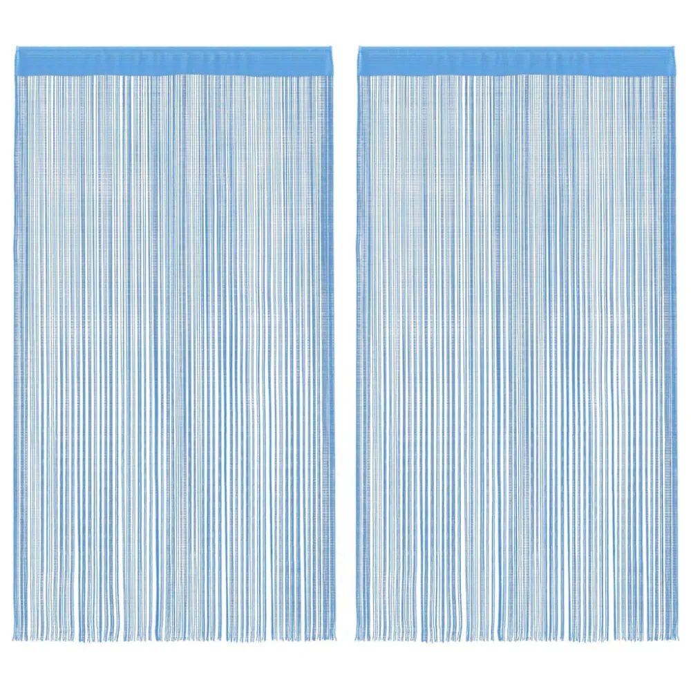 Zasłony sznurkowe 2 szt. Jasnoniebieskie 100x250 cm