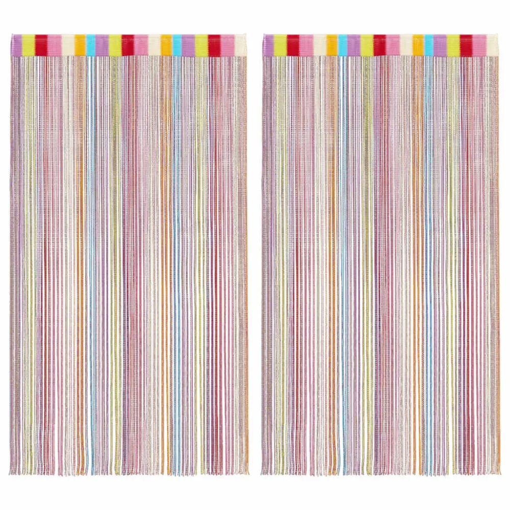 Zasłony sznurkowe 2 szt. Wielokolorowe 100x250 cm