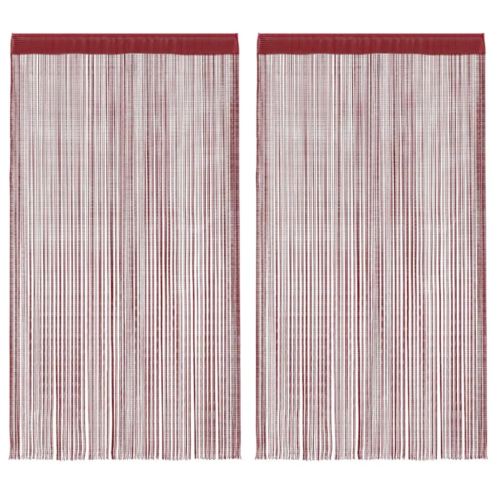 Zasłony sznurkowe, 2 sztuki, 100 x 250 cm, burgundowe