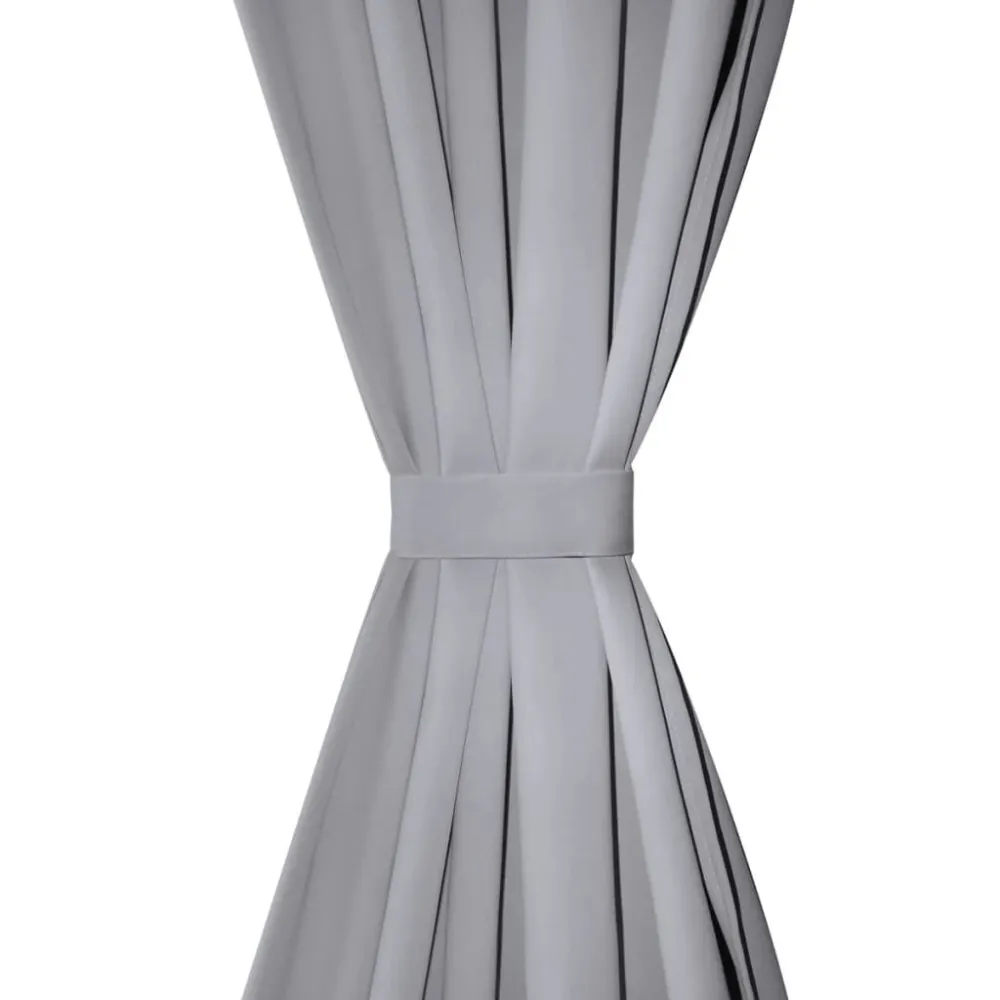 Zasłony zaciemniające z kółkami, 2 szt., 135 x 175 cm, szare