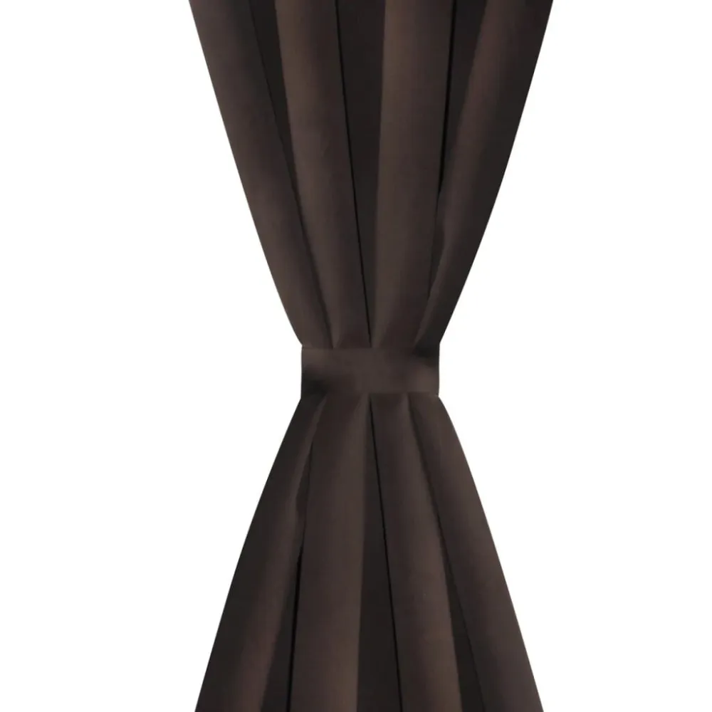 Zasłony zaciemniające z kółkami, 2 szt., 135x175 cm, brązowe